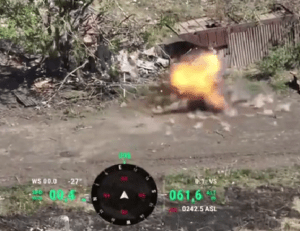 Drone blasts soldier