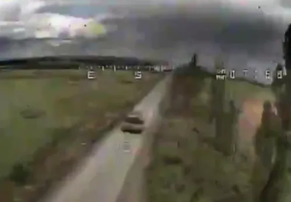 drone hits tank